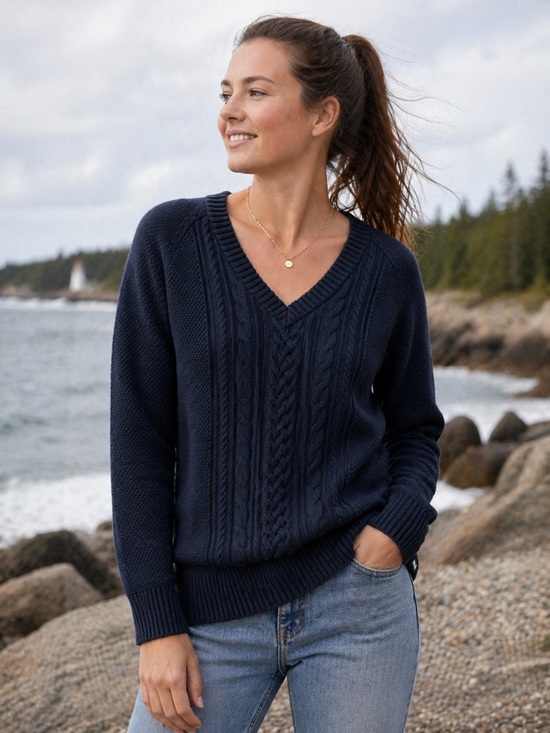 Helly Hansen Sweaters - NWT - 🌊 Helly Hansen Fjord Cable Knit Sweater | Women’s XL | Navy | 100% Cotton